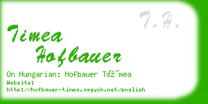 timea hofbauer business card